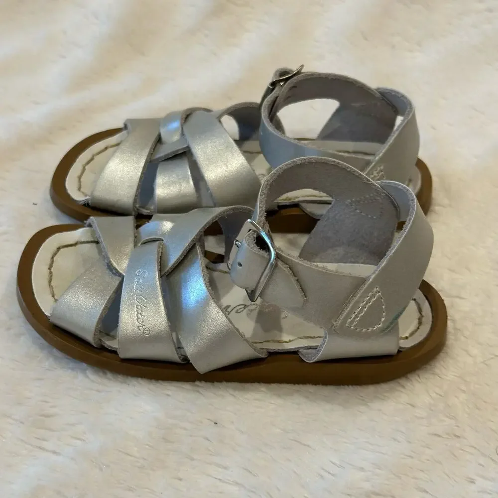 Silver Salt Water Sandals sz 8